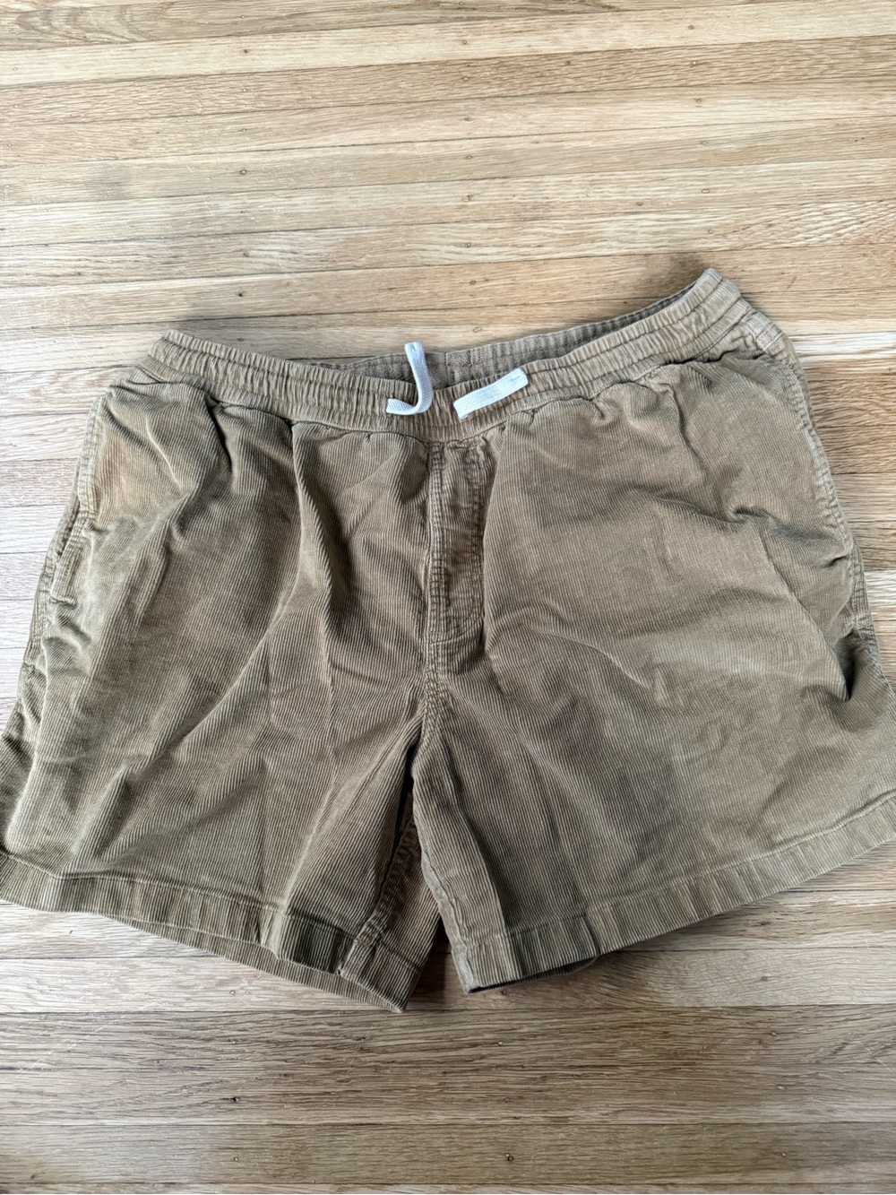 Bearbottom Men's Corduroy Drawstring Shorts in Tan